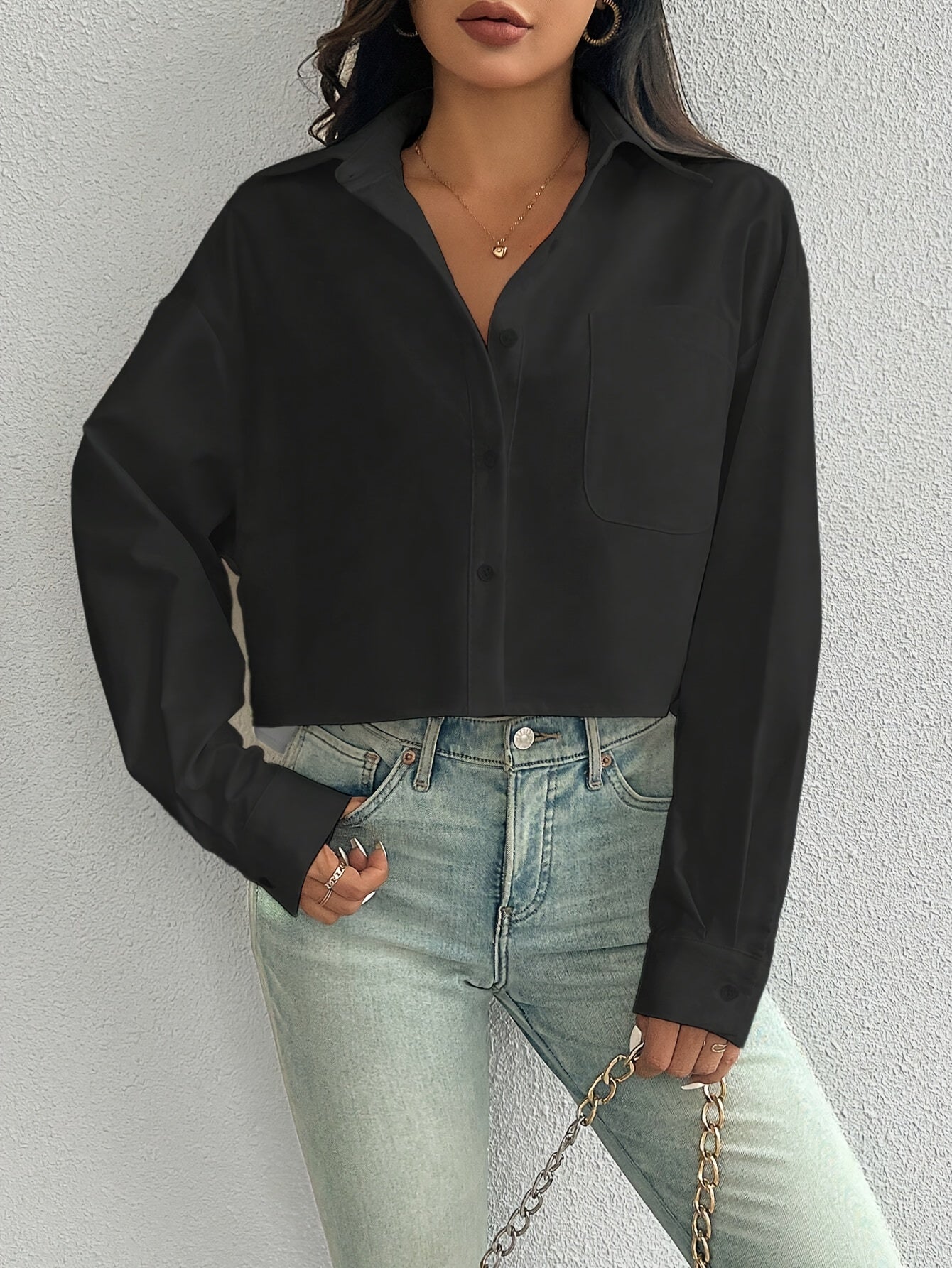 Emma|| elegante zwarte blouse