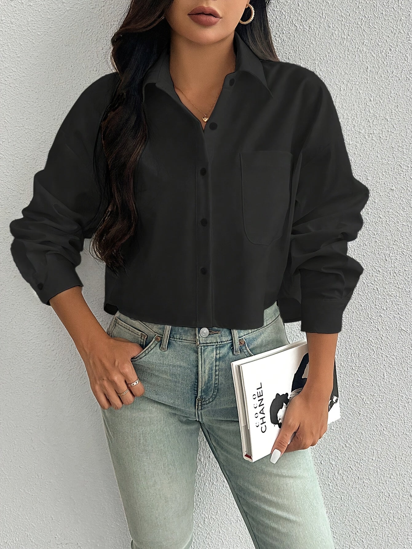 Emma|| elegante zwarte blouse